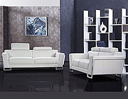 Bellinda Modern White Leather Sofa Set