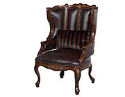 BT 066 Brown Leather Accent Arm Chair