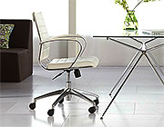 Axel Low Back White Office Chair with Armrests