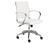 Axel Low Back White Office Chair with Armrests