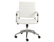 Axel Low Back White Office Chair with Armrests