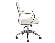 Axel Low Back White Office Chair with Armrests