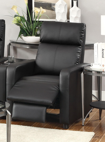 Black Leatherette Push-Back Recliner CO 181