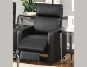 Black Leatherette Push-Back Recliner CO 181