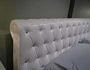 White Leatherette bed WH-077