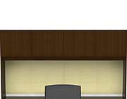 U-Shaped Office Desk With Glass Doors Hutch CH-V-675