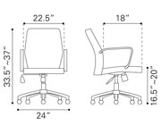 Swivel office chair in Red Z-153