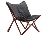 Black Leatherette Lounge Chair Z067