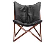 Black Leatherette Lounge Chair Z067