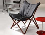 Black Leatherette Lounge Chair Z067