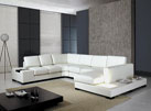 T35 White Leather Sectional Sofa