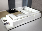 T35 White Leather Sectional Sofa