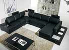 T35 White Leather Sectional Sofa