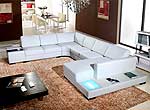 T35 White Leather Sectional Sofa