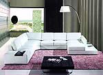 T35 White Leather Sectional Sofa