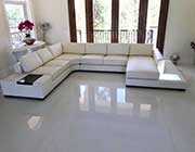 T35 White Leather Sectional Sofa