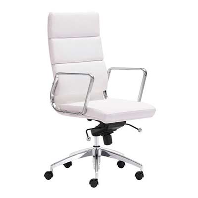 High Back Leatherette office chair Z896 in White