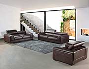 Modern Top Grain Brown Leather Sofa set VG818