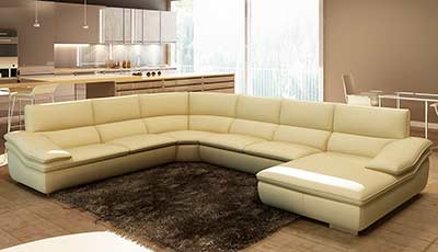 Italian Leather Beige sectional sofa VG782C