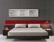 Red Lacquer With Wenge Bed SJ Lecia