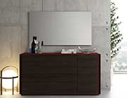 Red Lacquer With Wenge Bed SJ Lecia