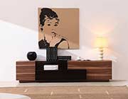 Walnut and Black lacquer TV unit SJ015