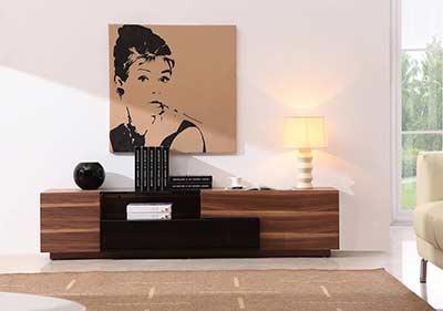 Walnut and Black lacquer TV unit SJ015