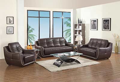 Modern Brown Leather Sofa GU-88