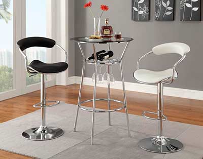 Black Leatherette Adjustable Bar Stool CO 386