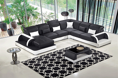 Modern Leather Sectional AA11