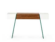 White and Walnut Console Table VG001