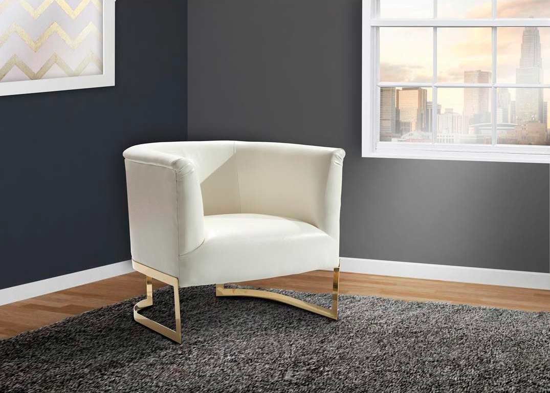 Amelia White Faux Leather Accent Chair Best Buy Furniture and Mattress