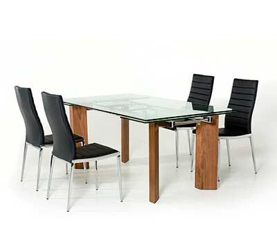 Extendable Large Glass Top Dining table VG 048