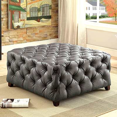 Contemporary Button Tufted Ottoman FA79