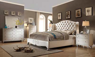 Diamond Tufted Pearl bed MF708