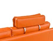 Modern Orange Leather Sectional Sofa EF533