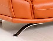 Modern Orange Leather Sectional Sofa EF533