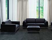 Grey leather sofa NJ Davina