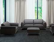 Grey leather sofa NJ Davina