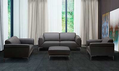 Grey leather sofa NJ Davina