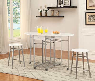 White and Metal Counter Table set CO080