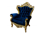 Marine Blue Velvet Provincial Chair 146C