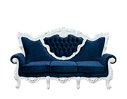 Marine Blue Velvet Provincial Sofa 602