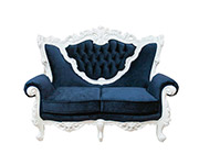 Marine Blue Velvet Provincial Sofa 602