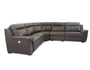 Power Leather Sectional JM Silvia in Dark Grey