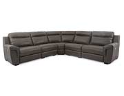 Power Leather Sectional JM Silvia in Dark Grey