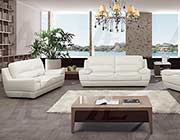 White Italian leather sofa set AEK 018