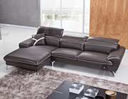 Taupe Italian leather sectional AEK 040