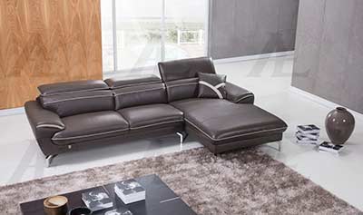 Taupe Italian leather sectional AEK 040