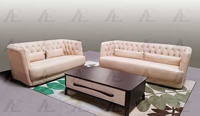 Cream Italian leather sofa AEK 694